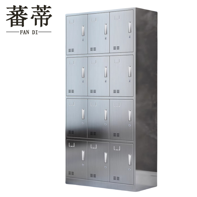 蕃蒂不锈钢更衣柜十二门台高清大图