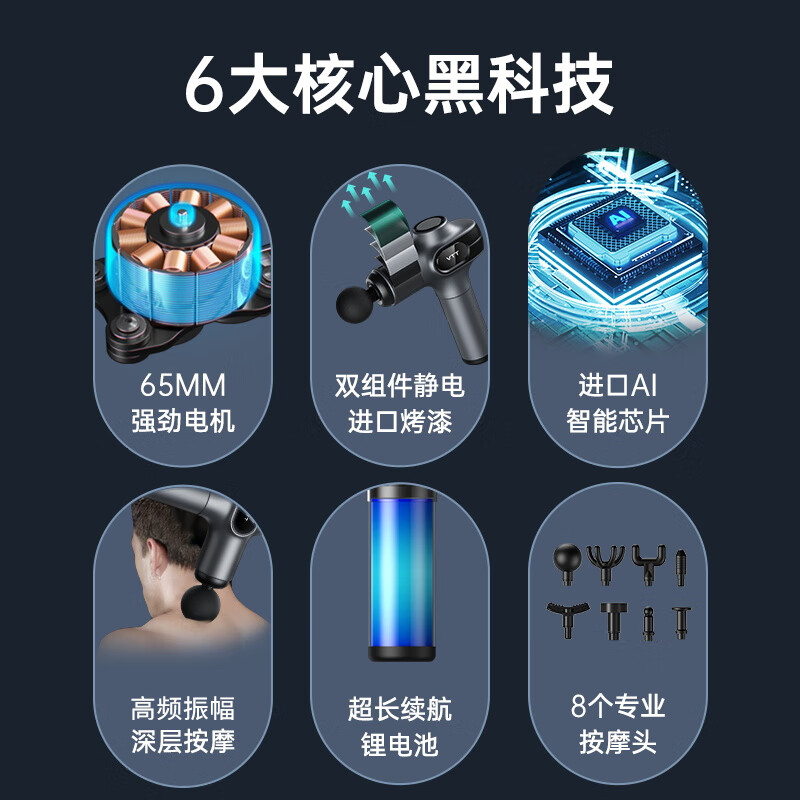 VTT 筋膜枪(9档位8按摩头) V11-8D_高清大图
