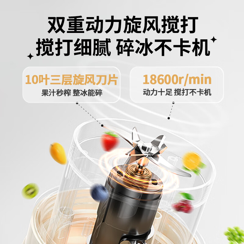 大宇(DAEWOO)榨汁机便携式榨汁杯家用无线小型迷你果汁料理机随行杯DY-GZ01-X[单位:个]高清大图