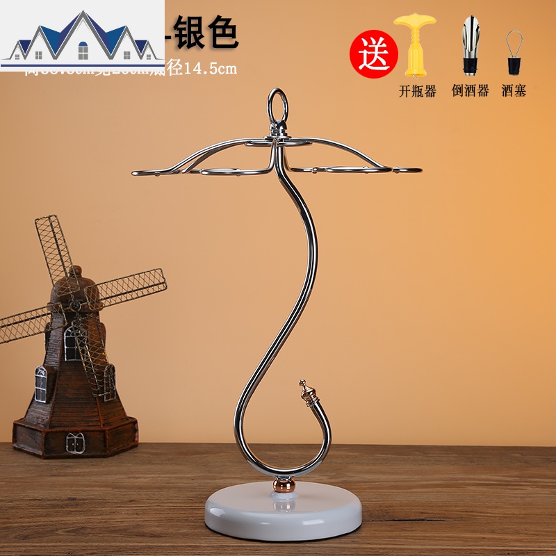 欧式红酒杯架摆件挂杯架子展示架高脚杯架红酒杯架倒挂家用六只装 三维工匠收纳层架高清大图
