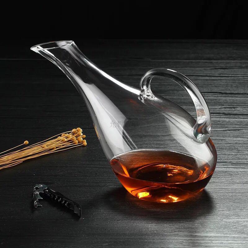 欧式水晶玻璃红酒醒酒器 大号天鹅壶快速洋酒分酒器 家用酒具(请先与