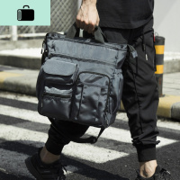 斜挎包男潮牌旅行出差大容量单肩包男包多功能手提包休闲工装背包NEWLAKE 灰色图片色