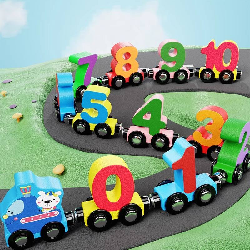 磁性数字小火车儿童拼装轨道积木益智力玩具宝宝3到6岁男女孩2430