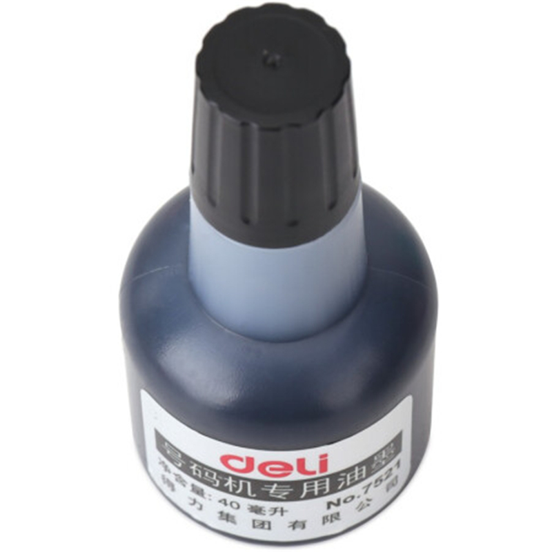 得力(deli)号码机标价机油墨40ml 7521黑色