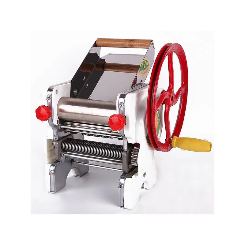 ①全轴承160型手摇压面机手动不锈钢家用面条机多功能饺子皮机|铁面辊