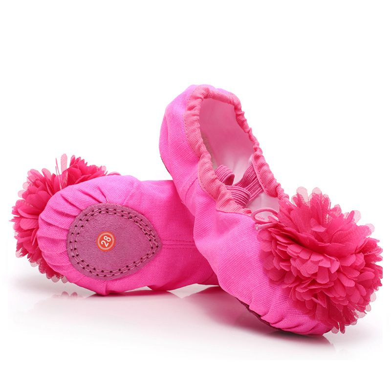 幼儿童舞蹈鞋软底女童舞蹈鞋花朵芭蕾舞鞋表演跳舞鞋猫爪鞋练功鞋