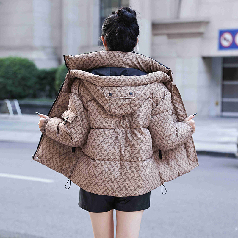 羽绒棉棉衣棉服女2024新款冬季加厚连帽时尚百搭保暖洋气显瘦短款高清大图
