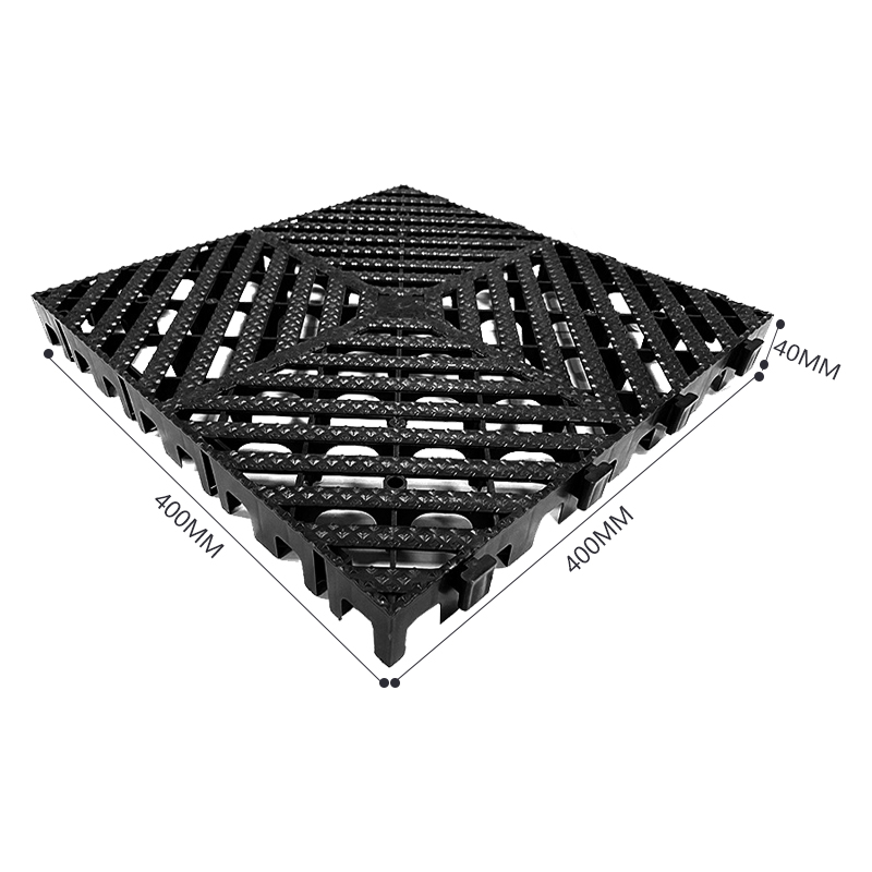 臻远 ZY3121318地格栅塑料拼接地板垫网格垫板 黑色高清大图