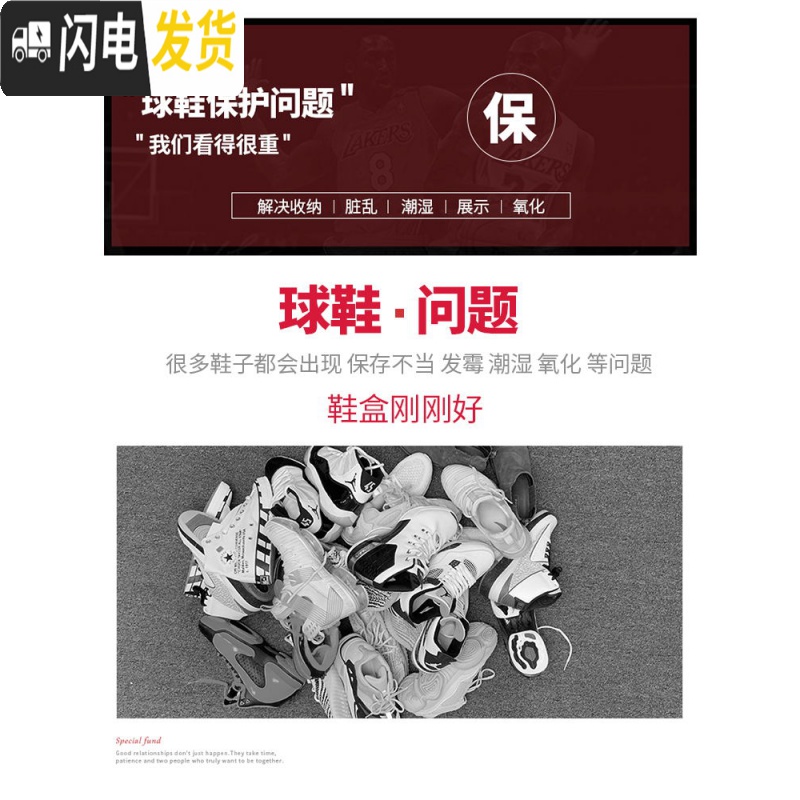 三维工匠篮球鞋收纳盒透明磁铁高邦防氧化亚克力鞋盒收藏展示鞋墙高清大图