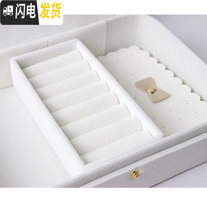 三维工匠首饰盒首饰收纳盒首饰盒收纳盒皮革手饰品盒简约原创女孩高清大图