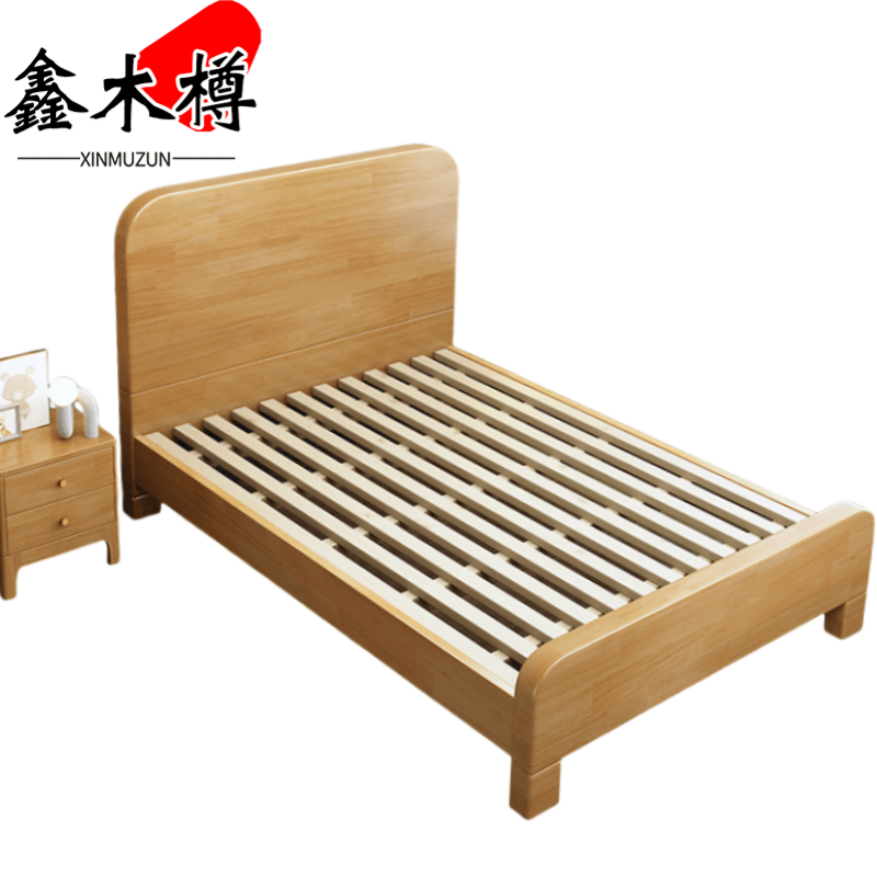 鑫木樽床+床头柜1200mm套高清大图