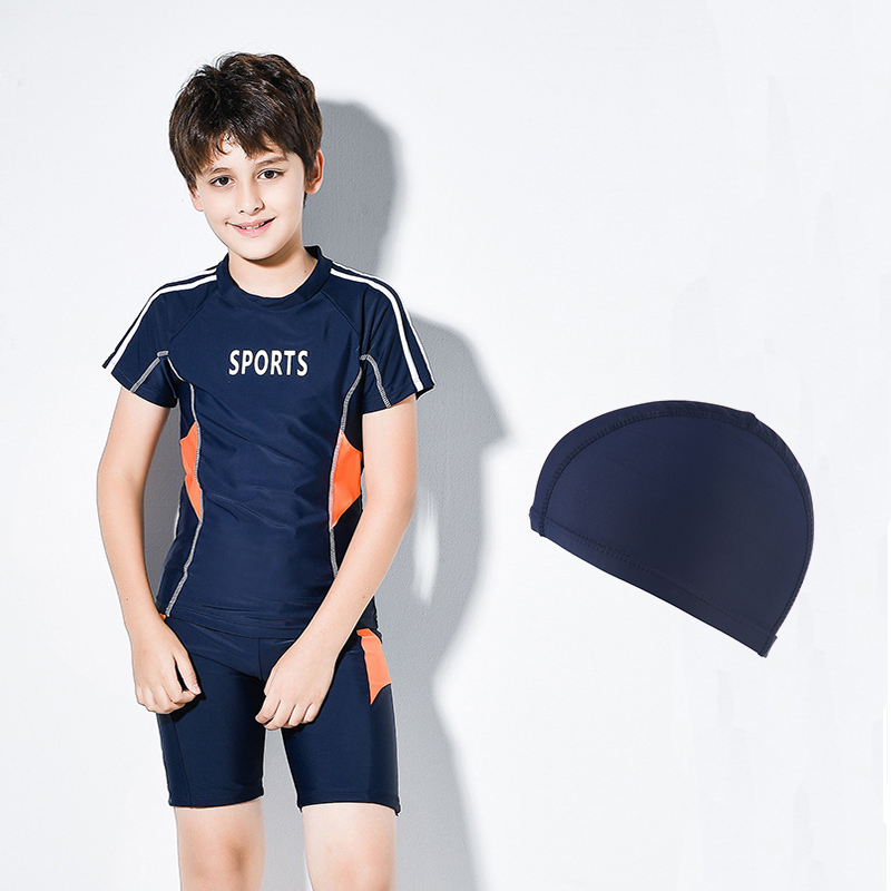 胖男孩儿童分体平角泳裤中大童青少年学生专业训练防晒速干游泳衣视频