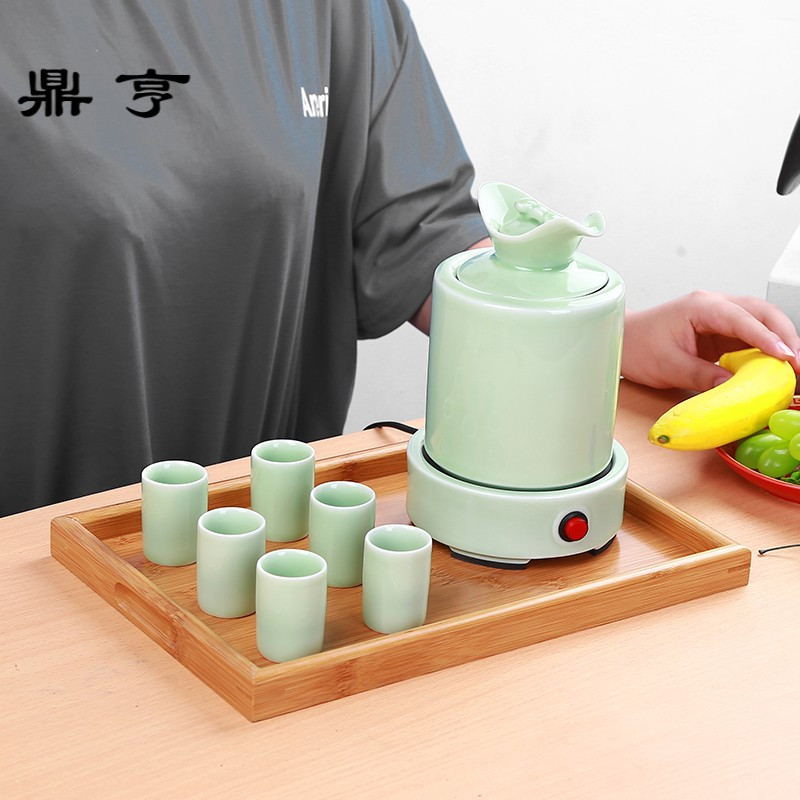 鼎亨陶瓷烫酒壶电加热暖酒家用日式中国风煮酒壶热酒具黄酒温酒器