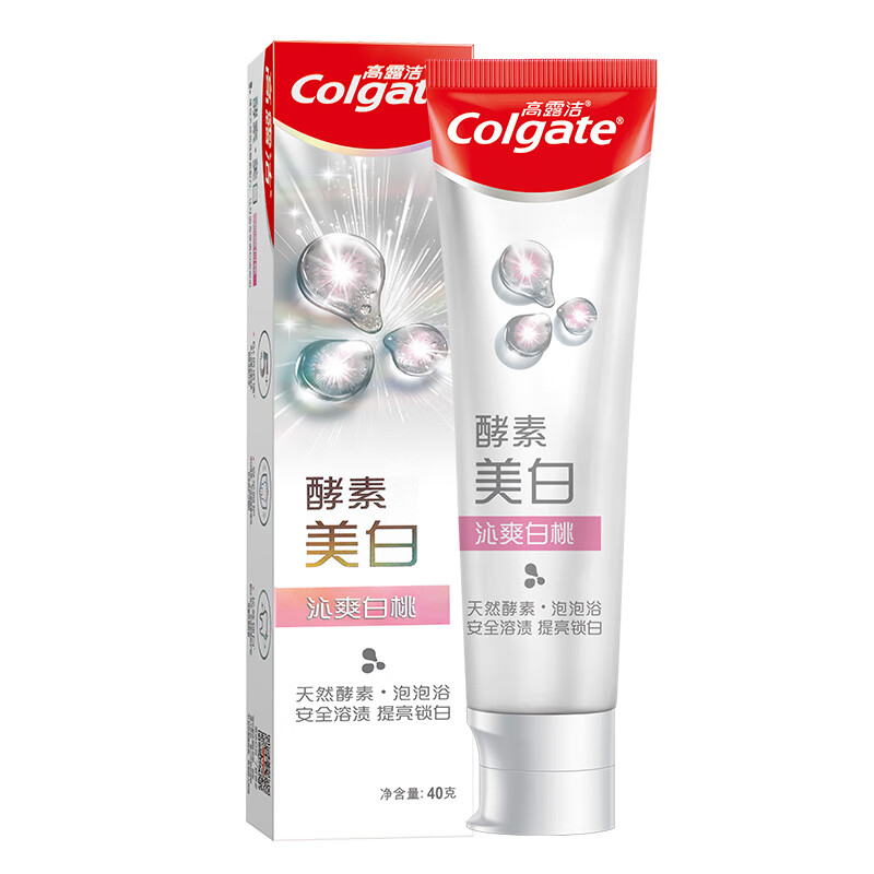 TTyoop 高露洁沁爽白桃味40g支活性酵素美白牙膏