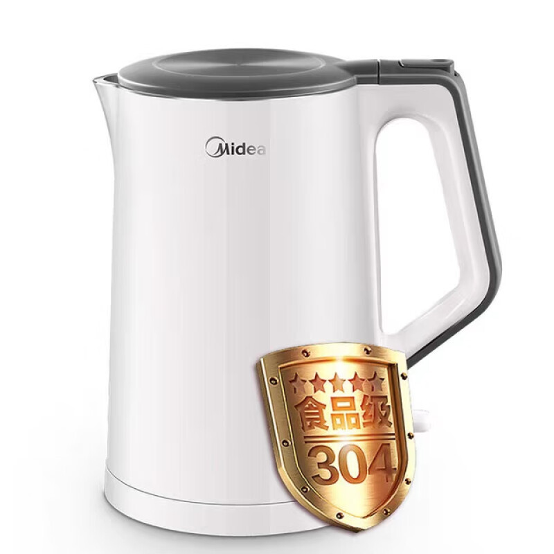 美的(Midea)电热水壶 SH15Colour102 家用1.5L容量双层防烫 304不锈钢无缝内胆烧水壶自动断电