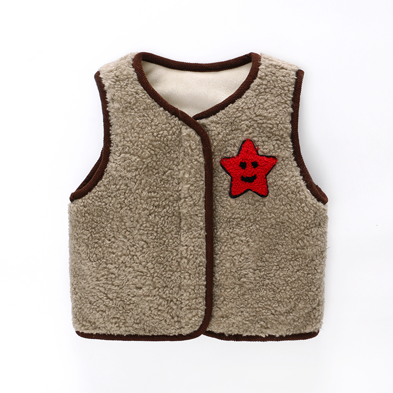 新款婴幼儿宝宝坎肩儿童春秋冬保暖马甲男女童羊羔绒内穿加厚背心80cm