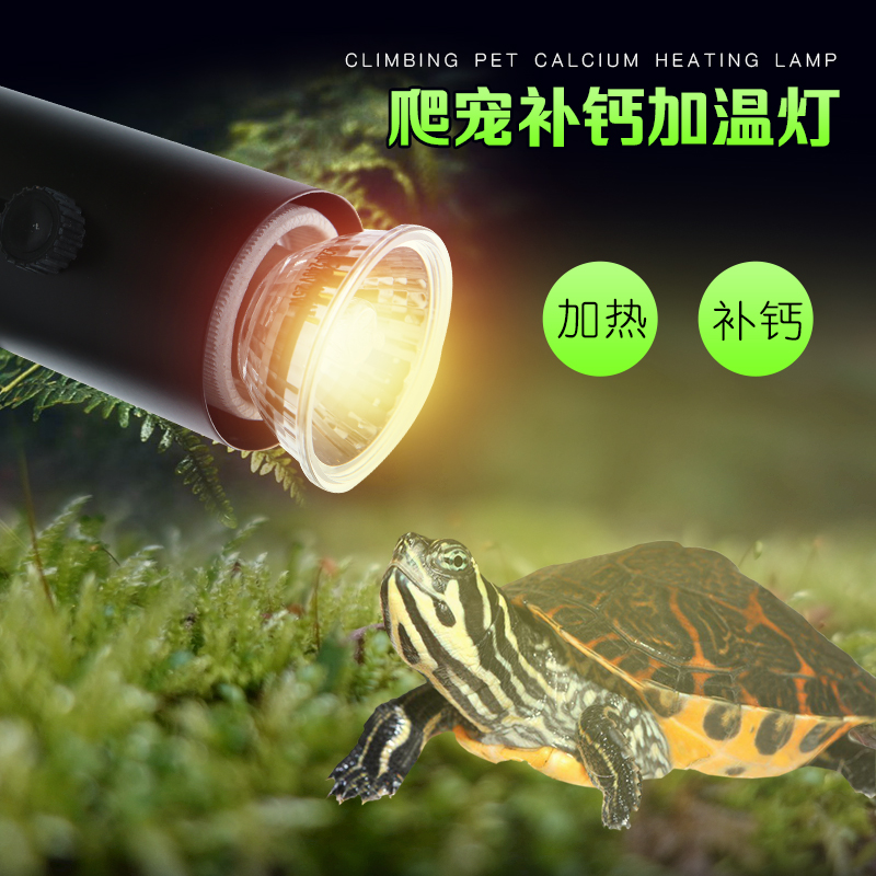 小乌龟晒背灯补钙三合一加热取暖全光谱太阳灯泡爬宠龟用背照灯架高清大图