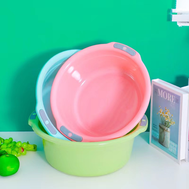 优橙 厂家直供双耳塑料盆加厚礼品洗脚盆塑料脸盆大号广告盆可印字38cm*36cm*13cm 50个起订