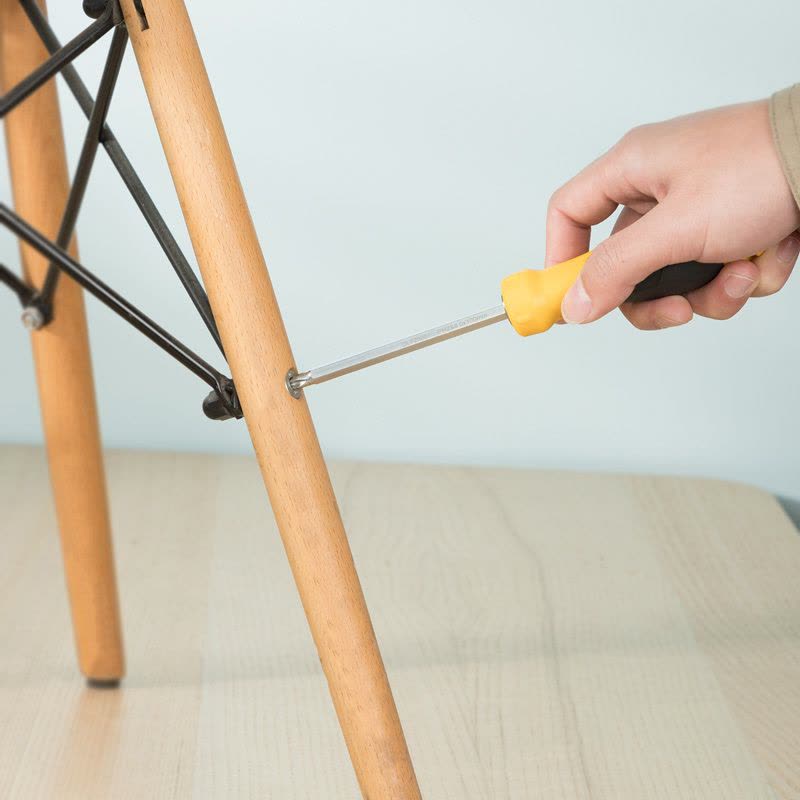 得力(deli)橡胶柄两用螺丝刀批 十字一字两用双头起子改锥6*100mm DL626001 6个起订图片