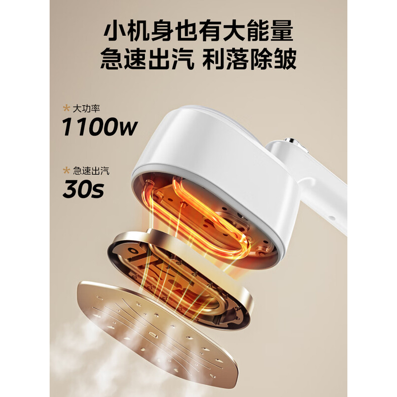 美的(Midea) 迷你手持电熨斗 蒸汽压力20kpa 功率1100W电压220V 容量0.1L YS-10T1 / 台高清大图