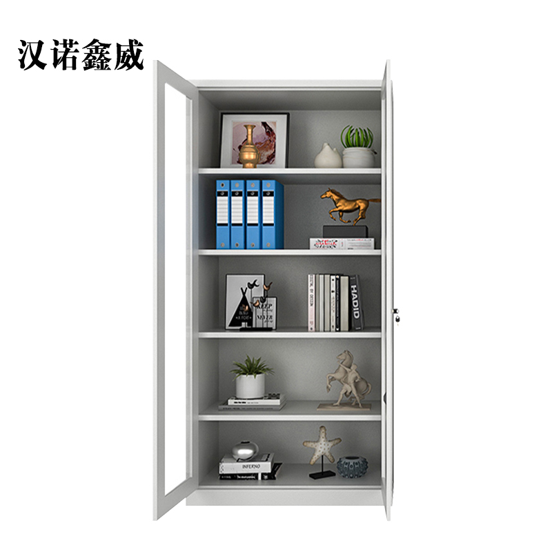 汉诺鑫威钢制文件柜办公资料柜铁皮档案柜财务凭证柜带锁储物柜通玻器械柜高清大图