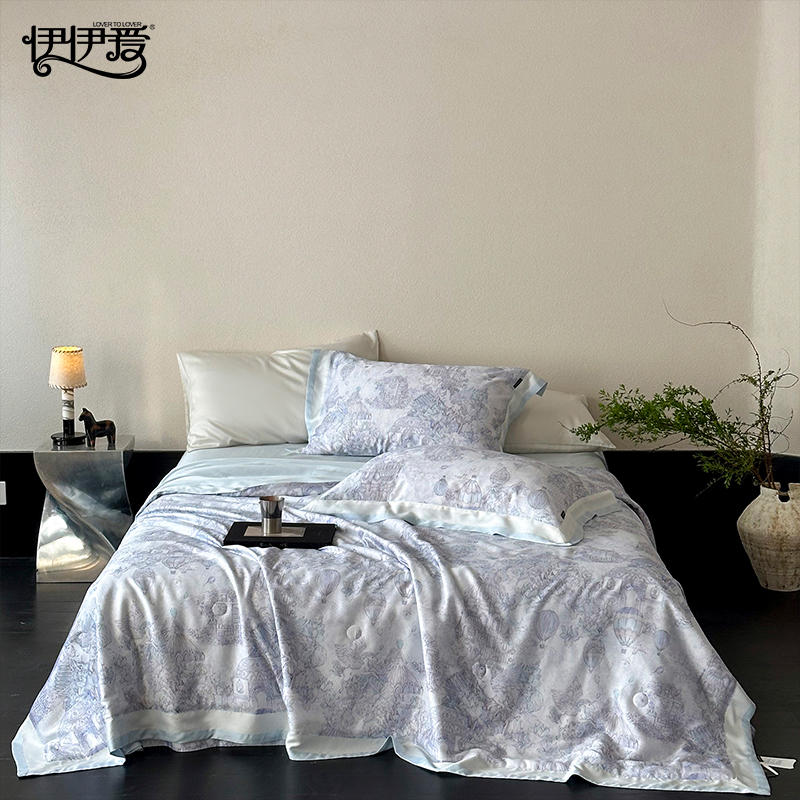 伊伊爱 莱赛尔数码印花梦乐园系列夏被 梦乐园-晴天蓝高清大图
