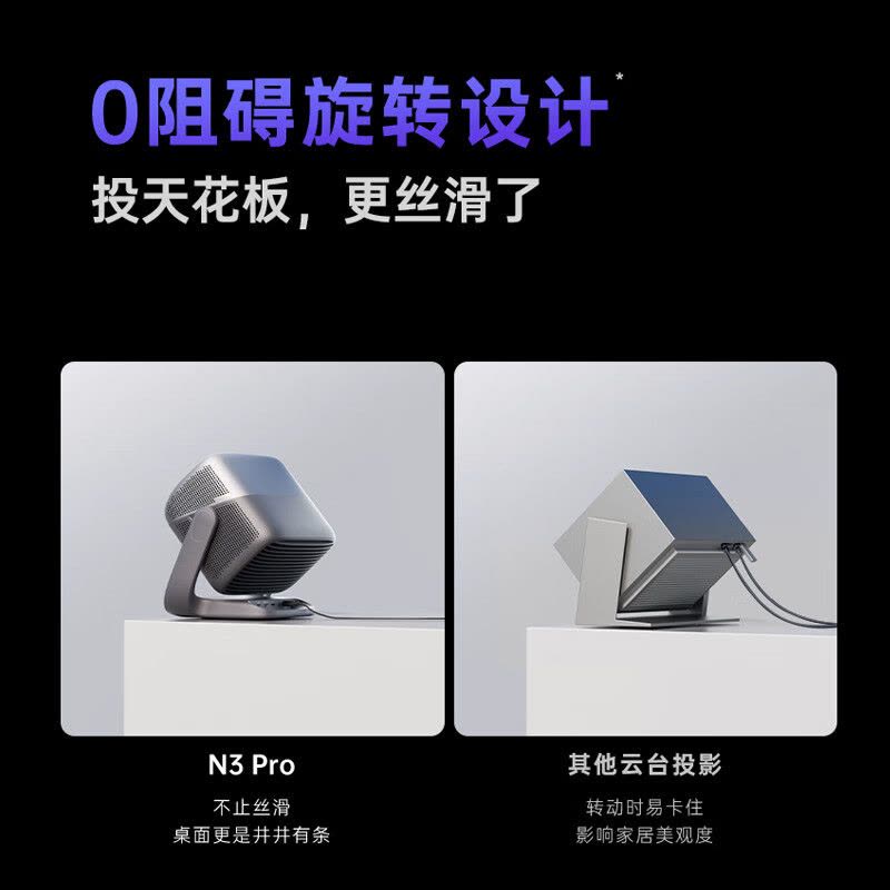 坚果N3 Pro 纯三色激光变焦投影 4K超高清云台投影仪家用影院(3000CVIA+1.9米投百吋大屏)图片