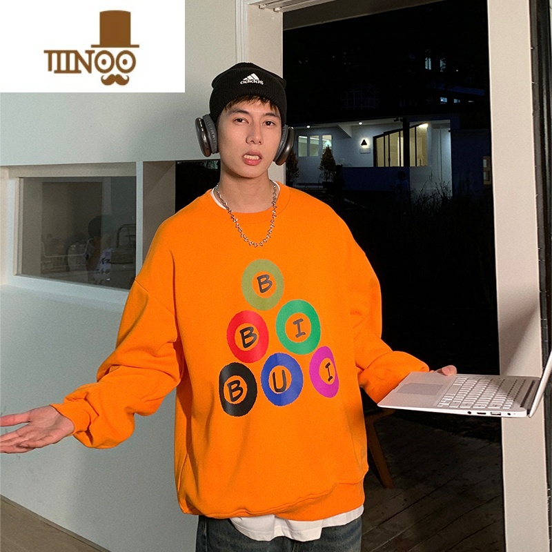 YANXUHolocene美式潮牌2023早秋新款印花圆领卫衣男街头创意宽松套头头高清大图