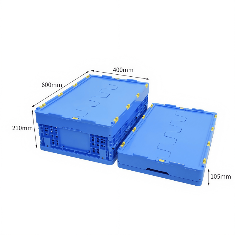 义尊 折叠周转筐带盖 60*40*21cm 个高清大图