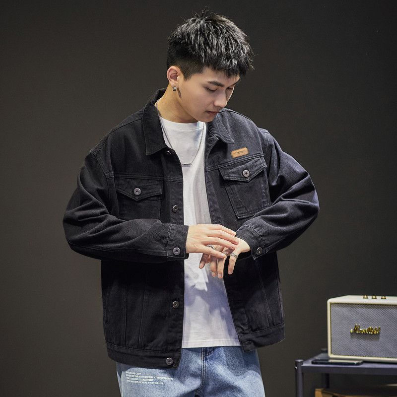 3件85折价1359元叠加优惠券唐狮牛仔外套男金属标牛仔外套男装秋季