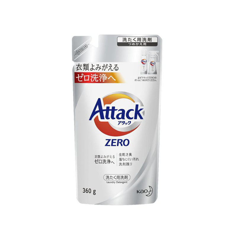 花王(KAO) ATTACK 浓缩型0污渍无残留洗衣液 通用型替换装 360g