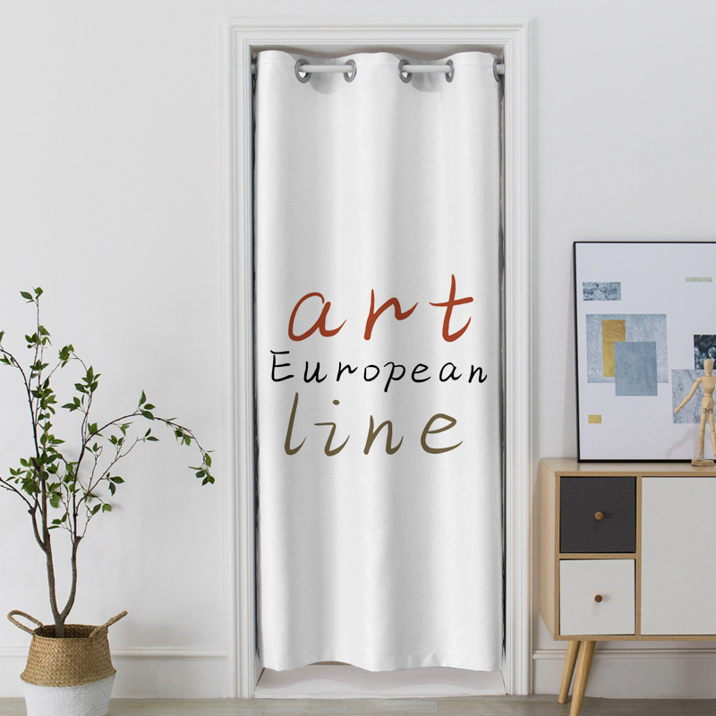 添福运 门帘隔断帘免打孔家用卧室卫生间厨房柜子遮挡布帘子北欧风门帘布艺遮挡窗帘隔断帘帘子家用卧室厨房卫生间夏季防蚊门帘 Q65北欧 宽200*高190cm（门宽90-135cm）