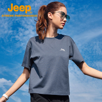 Jeep吉普户外吸湿快干T恤男女亲肤透气兰精莫代尔短袖运动速干T