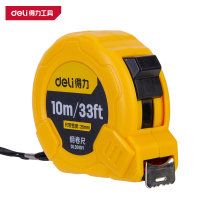 得力(deli)DL9010Y 钢卷尺 10mx25mm 公英制 黄色 1把