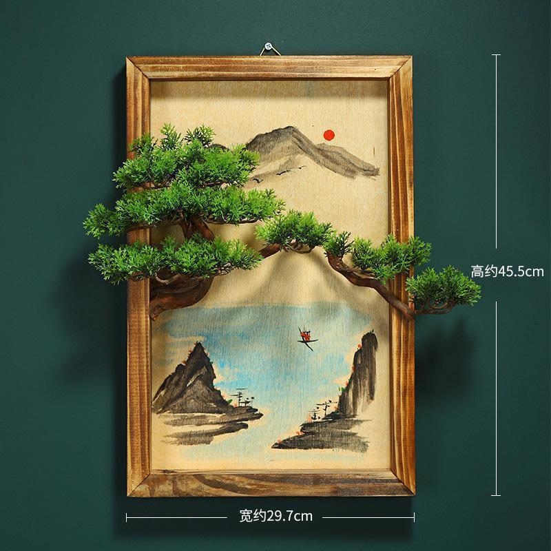 美帮汇新中式迎客松现代简约家用北欧装饰客厅沙发背景墙装饰画壁画挂画高清大图