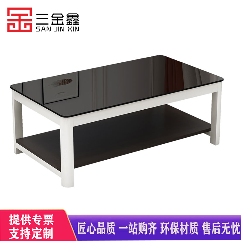 三金鑫 茶几客厅家用茶几桌现代简约小户型简易茶几仿大理石环保板材茶几高清大图