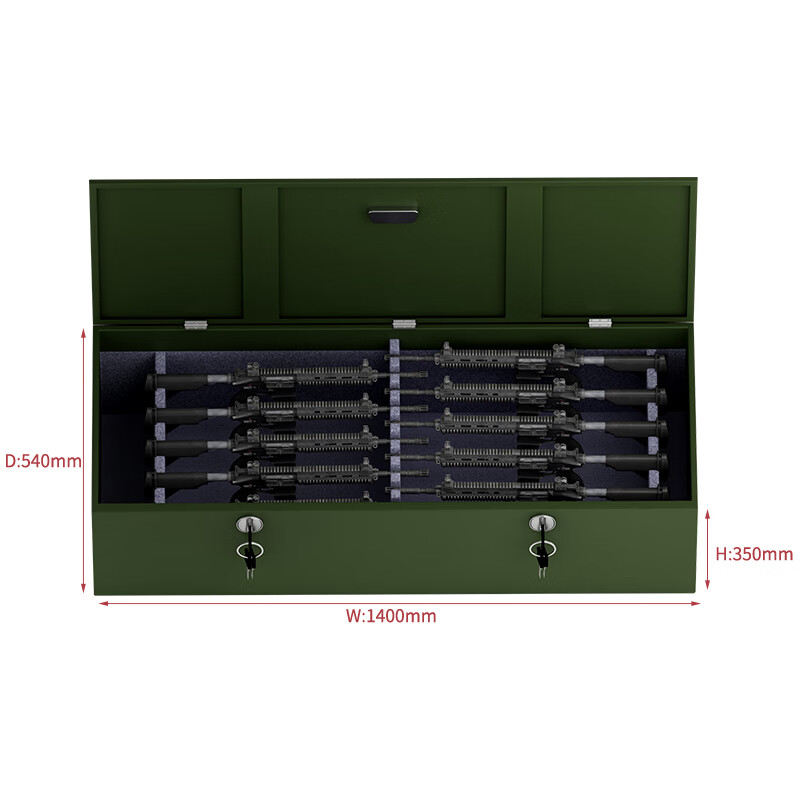 臻远 ZY-QXG-07卧式管制器械存放柜加厚密码锁铁皮保管箱 1400*540*350高清大图