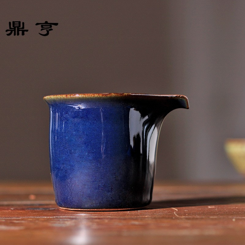 鼎亨景德镇手工祭蓝公道杯创意茶杯功夫茶具