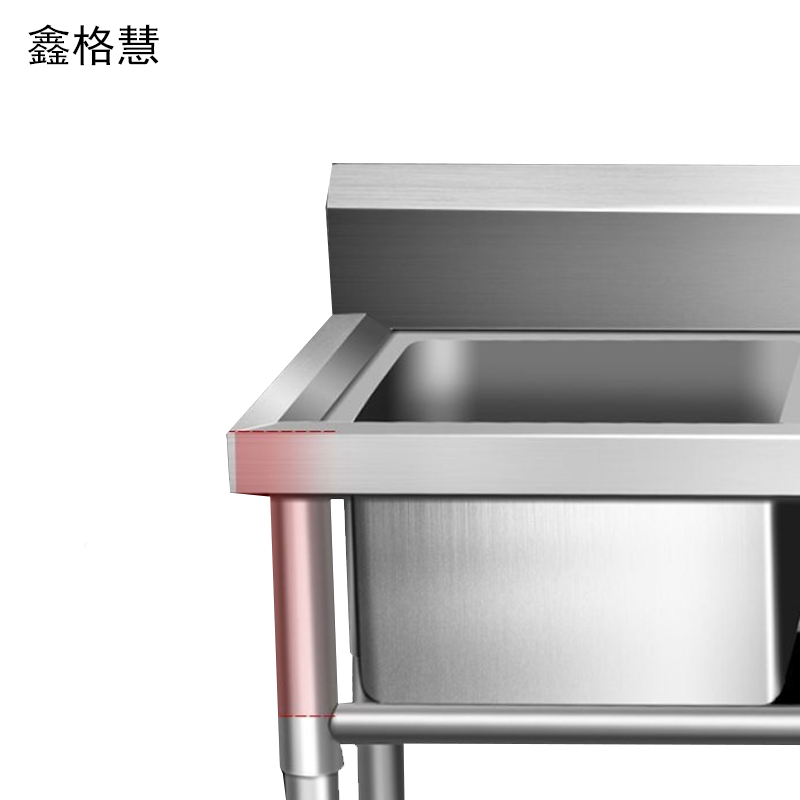 鑫格慧 加厚304商用不锈钢水槽水池洗碗池 175*60*80三池 个