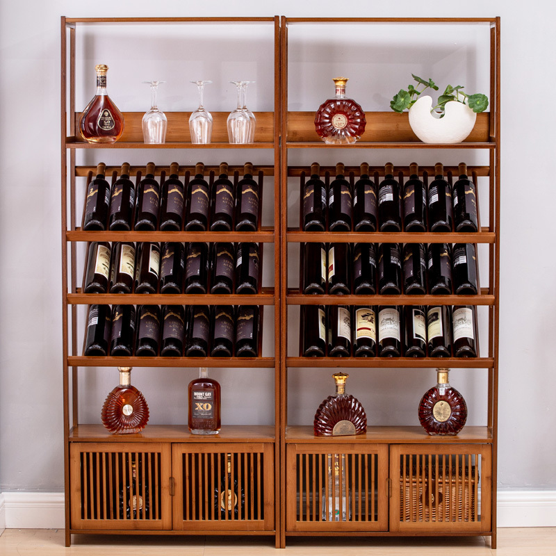 红酒柜闪电客展示架家用大型落地酒架饭店民宿葡萄酒红酒收纳柜置物架