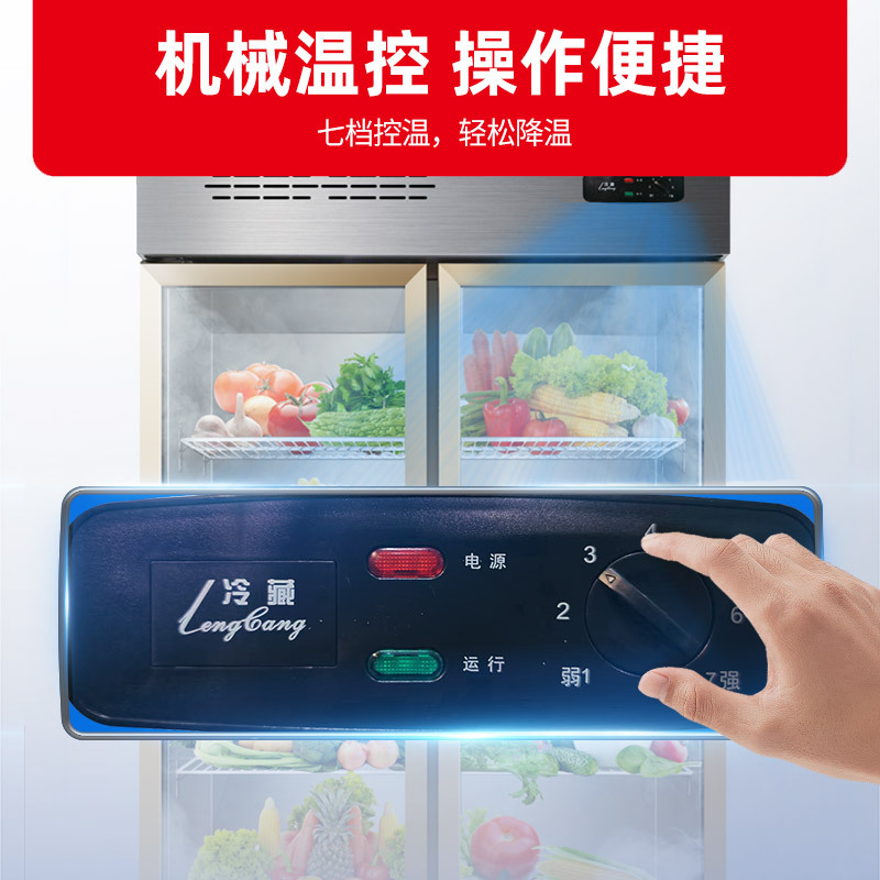 星星(XINGX)963升大两门冷藏商用冰柜厨房冰箱商用麻辣烫展示柜冷藏保鲜冰柜双门点菜柜(铜管制冷)BC-1000YE高清大图