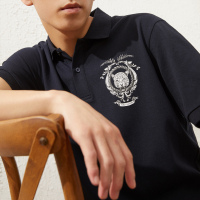 MECITY男装2020夏季新款纯棉韩版休闲印花宽松短袖Polo衫男