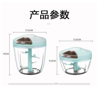 爱仕达绞肉机400ML手工家用绞菜神器饺子馅搅拌机手拉式碎菜机小拉蒜器多功能料理机厨房用品肉馅蒜蓉辣椒姜末蔬菜肉 搅碎机