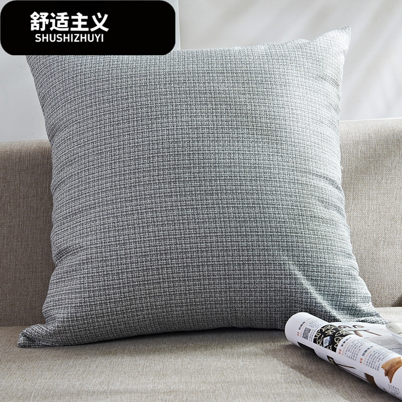 纯色棉麻沙抱枕床头大靠背套办公室椅靠垫汽车靠枕含芯腰枕