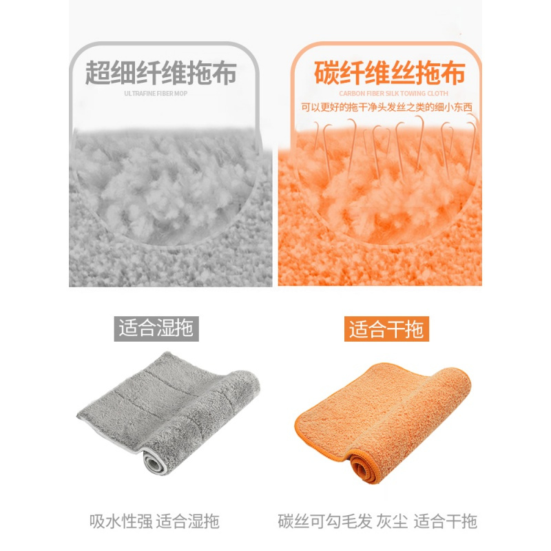 免手洗平板拖把家用一拖净夹固式网红拖地木地板干湿布替换头高清大图