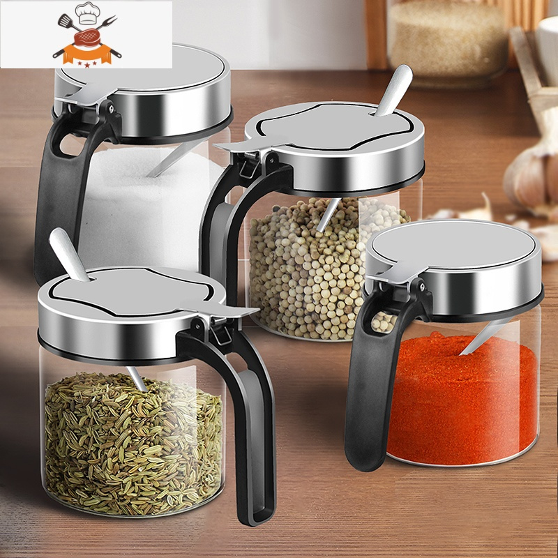 敬平玻璃调味瓶罐调料盒鸡精盐味精胡椒粉辣椒面罐酒店家用厨房收纳盒