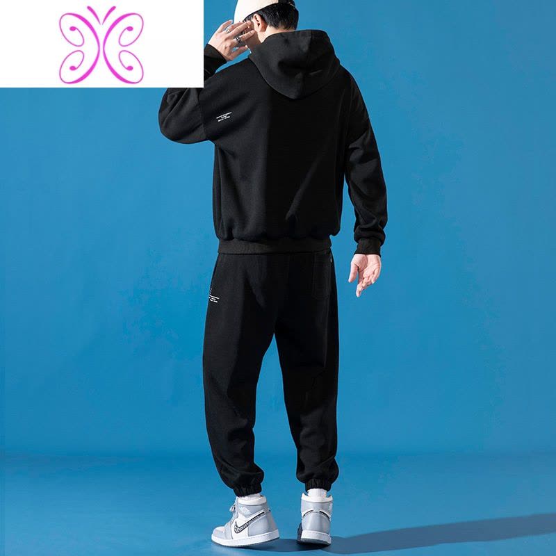 YUANSU卫衣套装男士潮流2020年新款秋冬季休闲连帽加绒加厚衣服运动服装卫衣图片