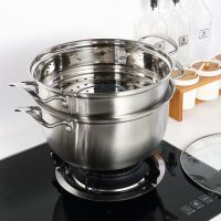 厚钢耳汤蒸锅不锈钢泡面锅宿舍学生锅煲汤锅奶锅火锅16-26cm