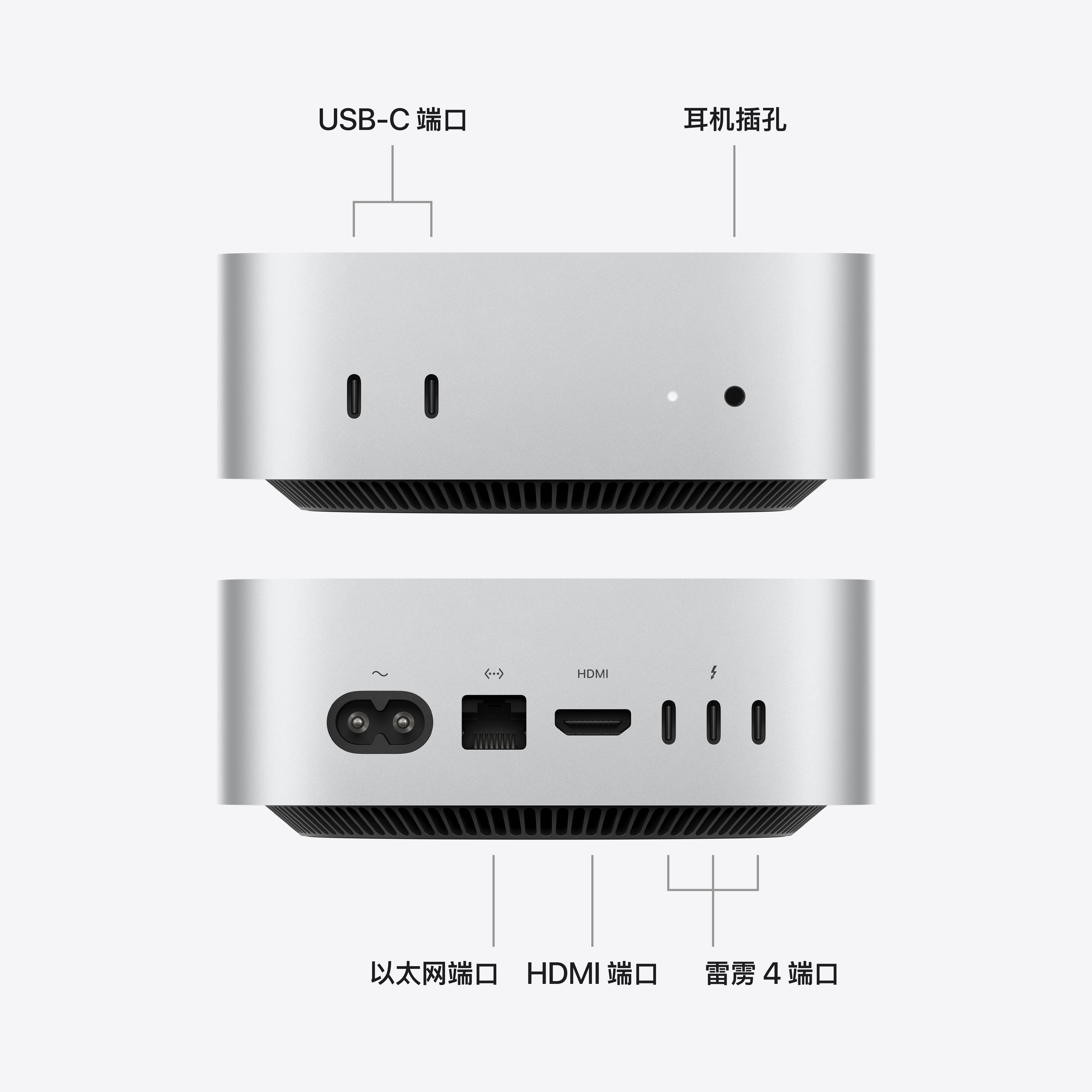 Apple Mac mini M6 12核中央和12核图形处理器 24G 512G银色高清大图