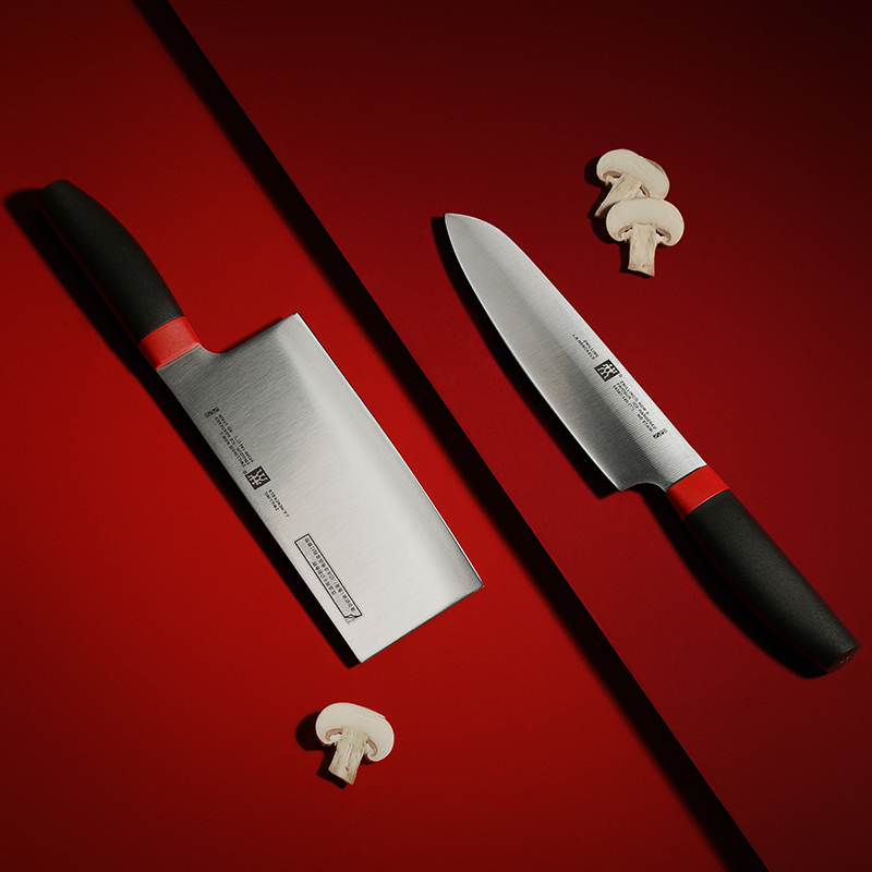 双立人ZWILLING Now S系列2件套进口不锈钢菜刀180mm冰锻工艺锋利耐用红黑设计高清大图
